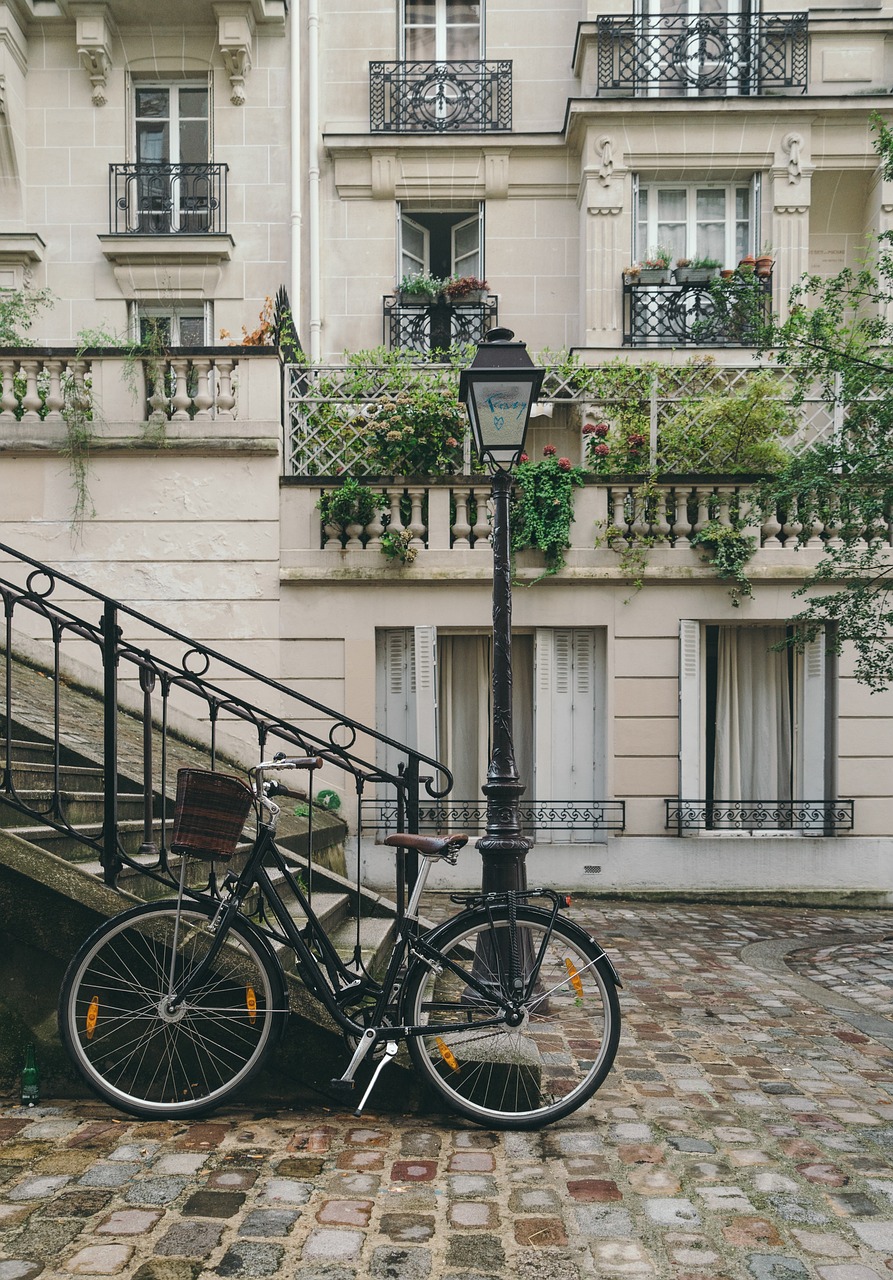 bicycle, building, city