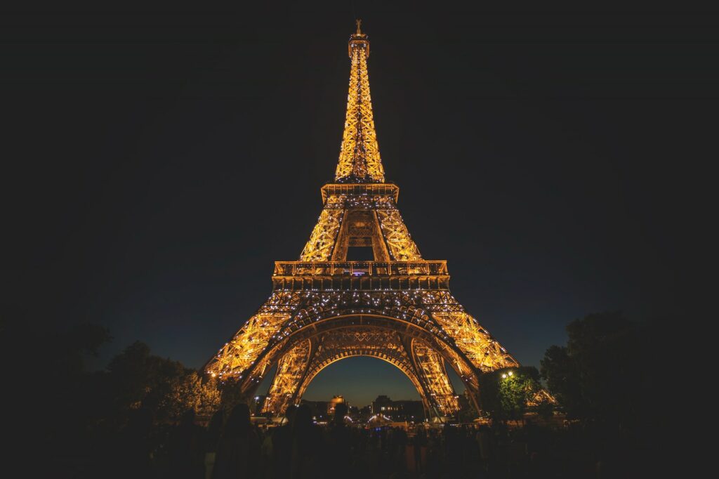 Eiffel Tower during nighttime